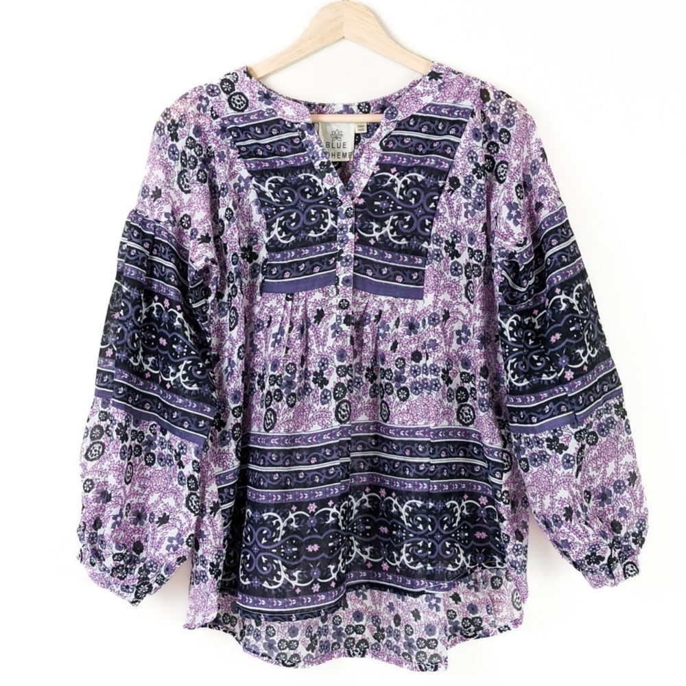 🦋LAST🦋 NWT Blue Boheme Love Printed Tunic